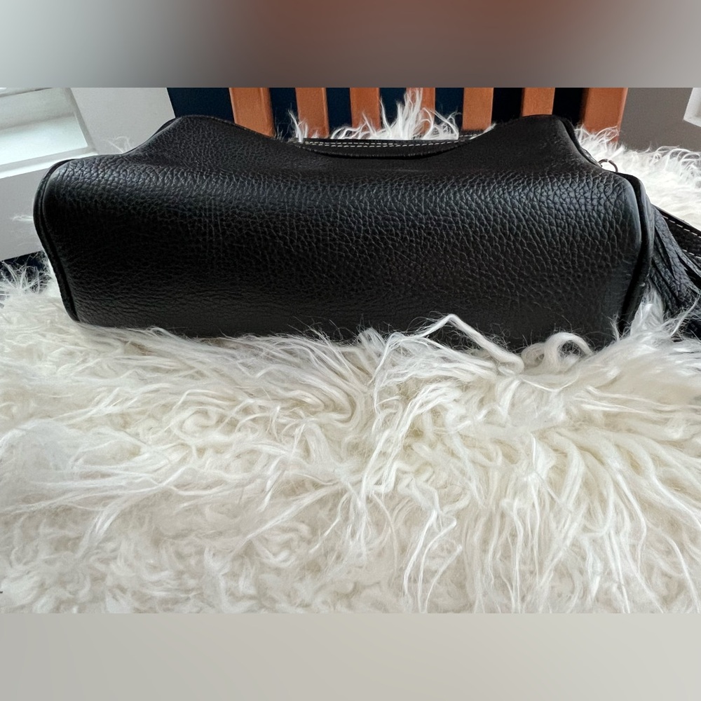 Valentino Black Pebbled Leather Crossbody with Tassel Accent - Picture 4 of 7